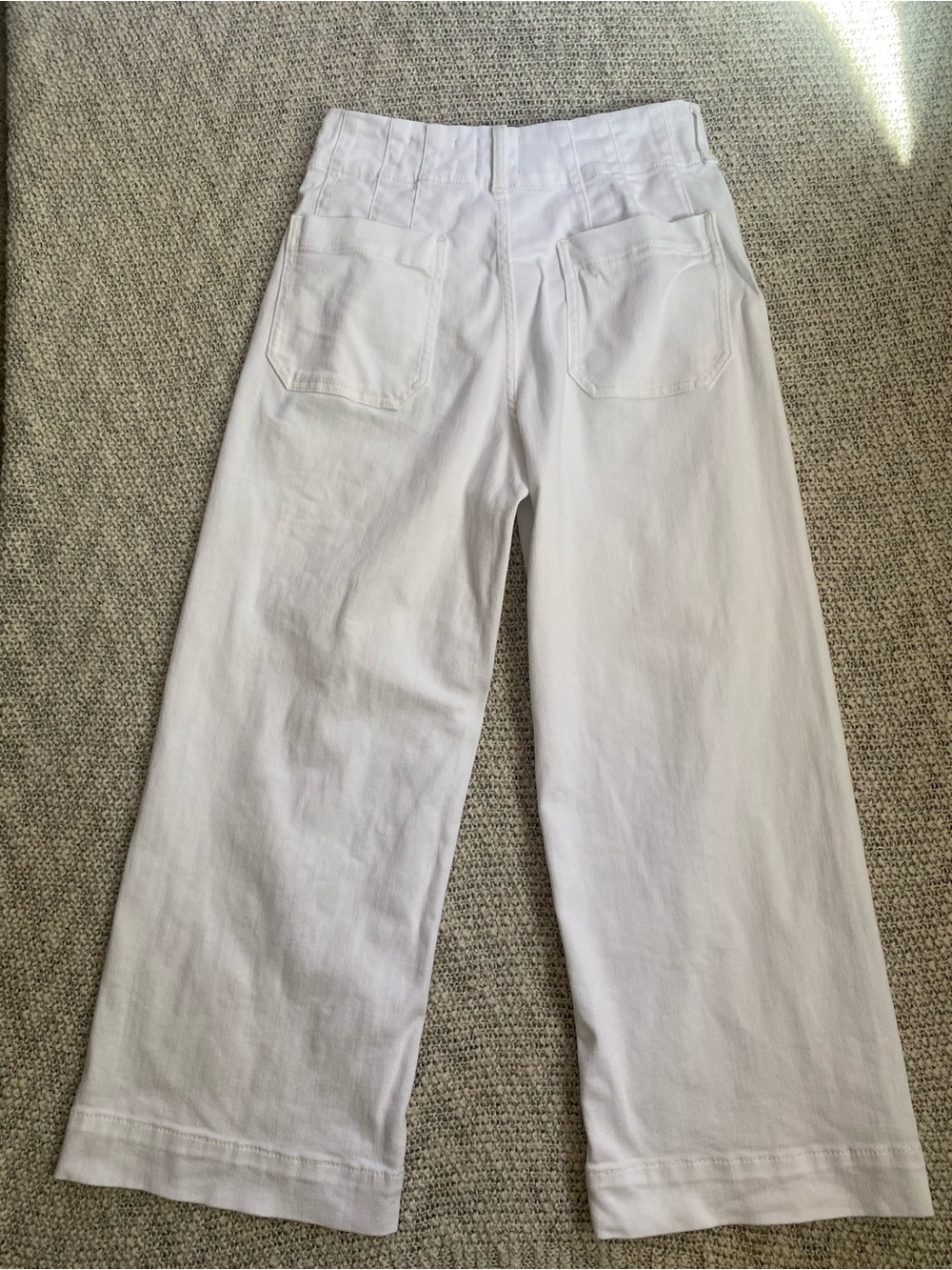 Anthropologie Maeve White Colette High Rise Crop Wide Leg Patch Pocket Pants 29 - Picture 8 of 13